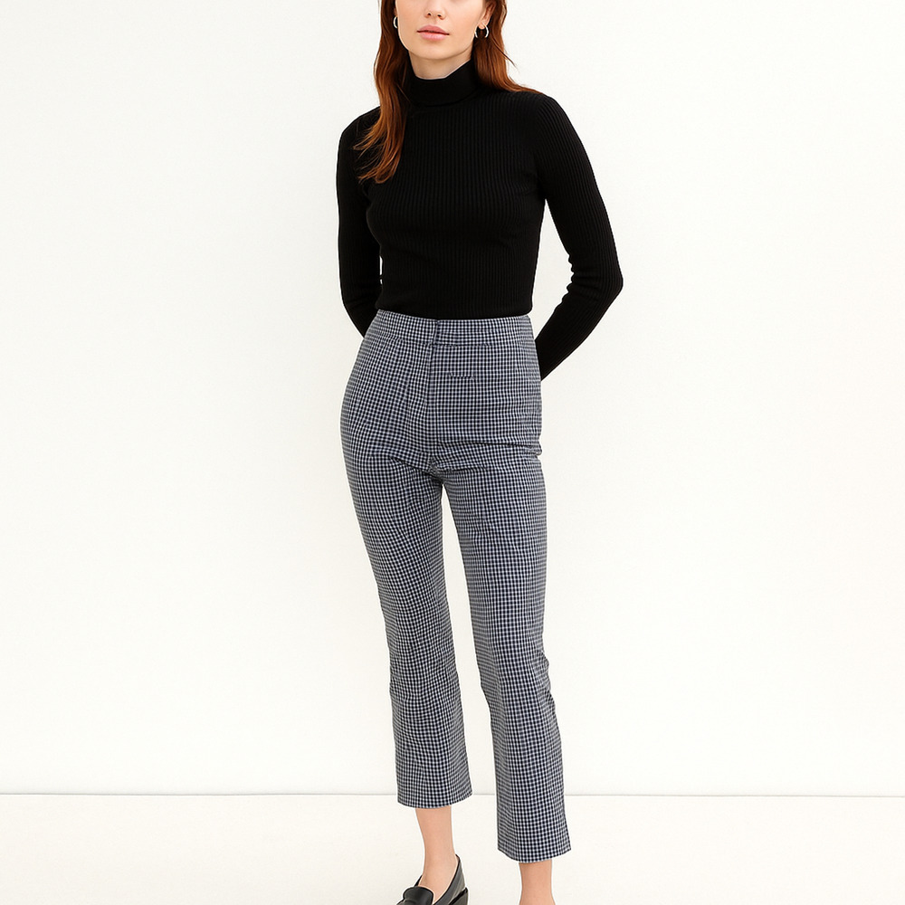 Veronica Beard Arte Houndstooth Pants Cropped flare $428 Size 2